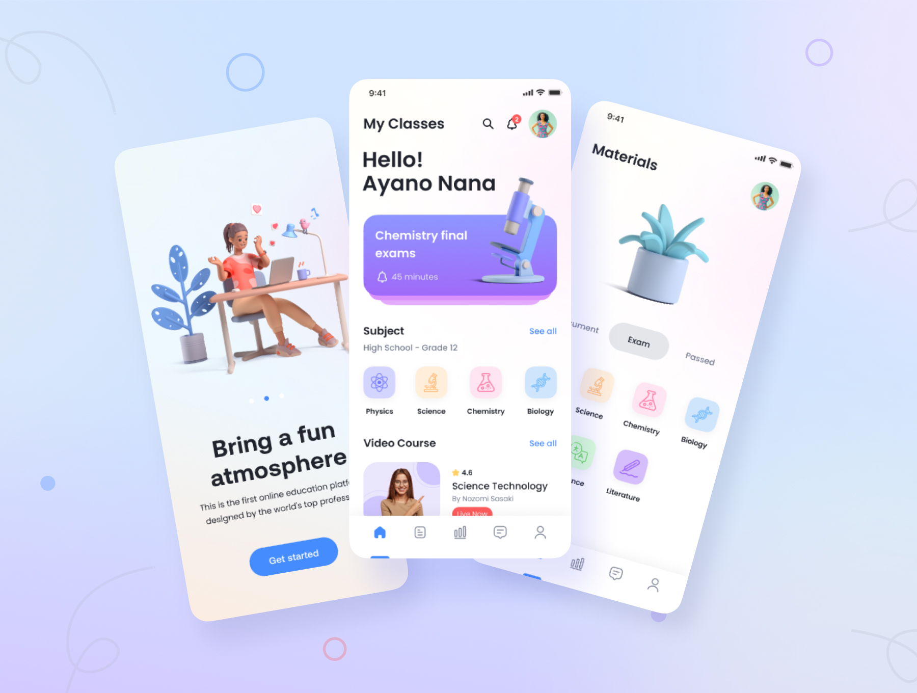 时尚在线学习教育应用程序APP界面设计模板套件 Education App UI Design Kit插图3