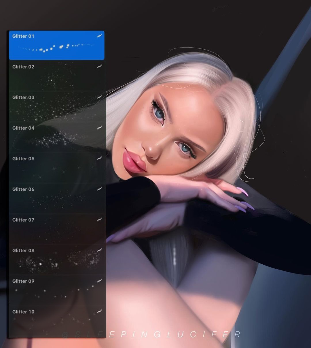 930款肖像绘画艺术头发唇印雀斑iPad Procreate笔刷素材套装 930 Procreate Makeup Brushes插图15