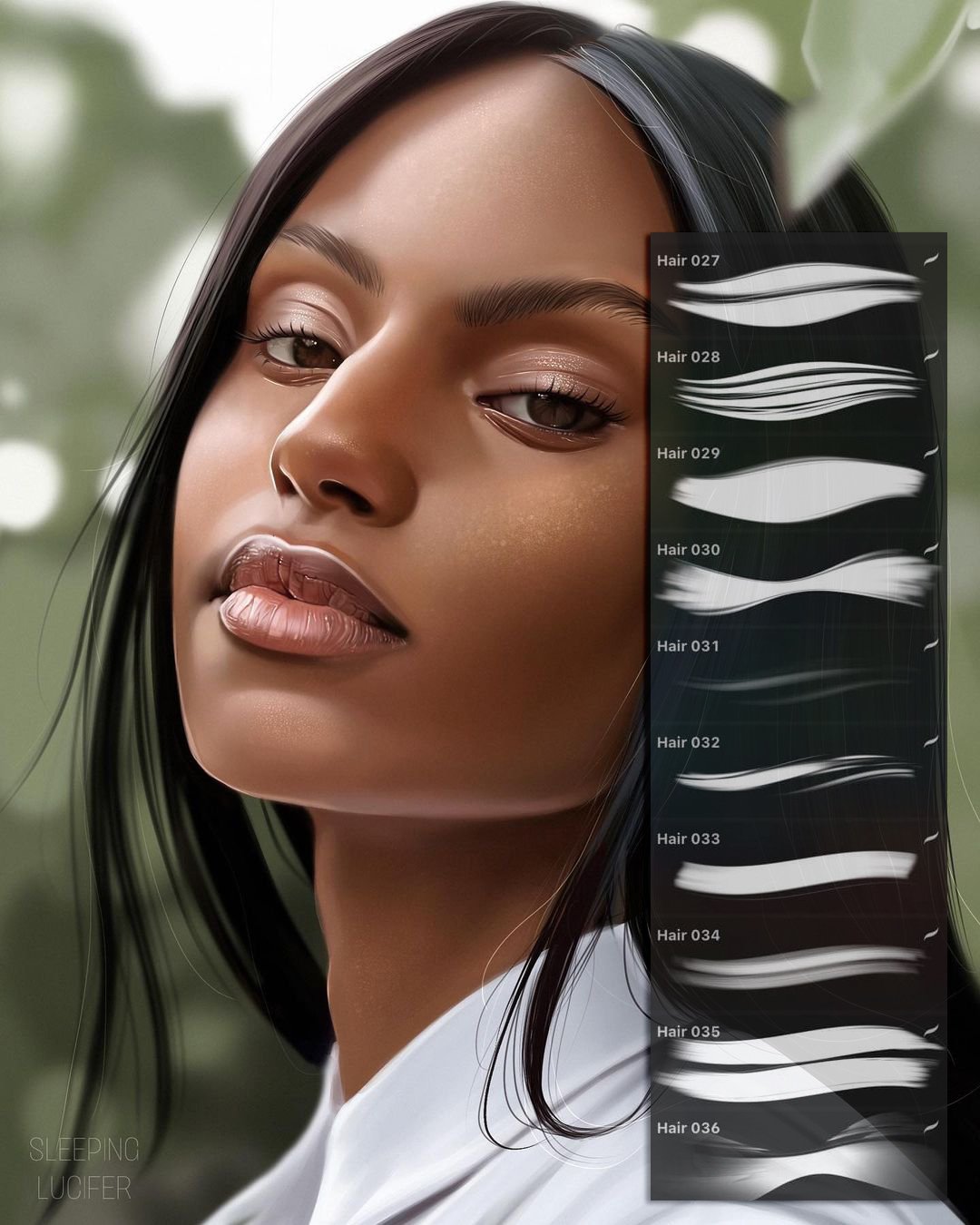 930款肖像绘画艺术头发唇印雀斑iPad Procreate笔刷素材套装 930 Procreate Makeup Brushes插图2