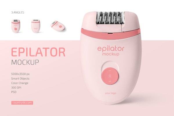 脱毛器外观设计贴图样机模板合集 Epilator Mockup Set