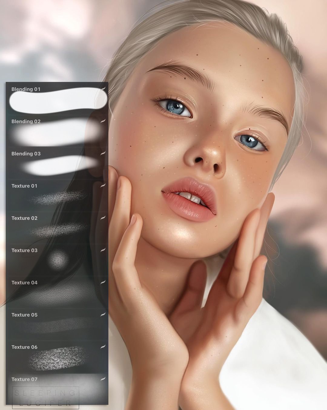 930款肖像绘画艺术头发唇印雀斑iPad Procreate笔刷素材套装 930 Procreate Makeup Brushes插图8