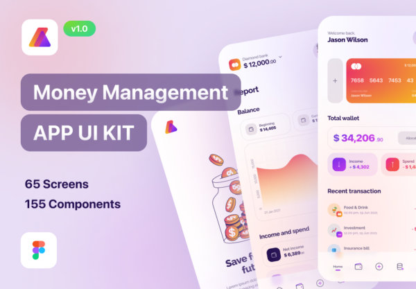 金融理财资金管理应用程序APP UI套件素材 Letify – Money Management App UI Kit
