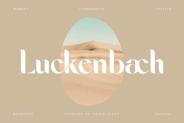 时尚品牌标识标题设计衬线英文字体 Luckenbach – Modern Serif Font