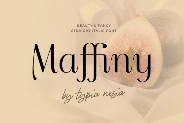 时尚优雅杂志品牌标题设计无衬线英文字体 Maffiny – Beauty Fancy Straight Italic