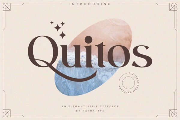 现代广告标识包装设计衬线英文字体 Quitos