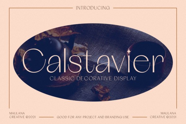 现代复古标题海报徽标logo设计无衬线英文字体 Calstavier Decorative Display Font