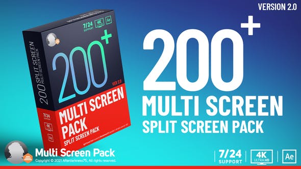 AE模板 200组照片视频分屏特效动画素材 Videohive – Multi Screen Pack V2