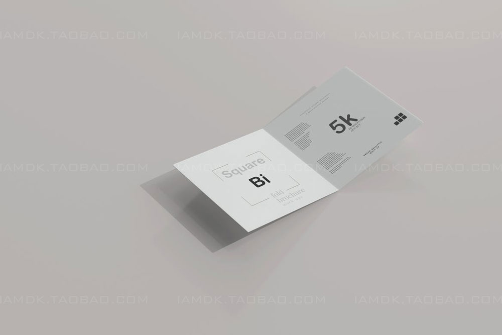 正放心两折页小册子设计展示贴图PSD样机模板 Square Bi Fold Brochure Mockup插图1 正放心两折页小册子设计展示贴图PSD样机模板 Square Bi Fold Brochure Mockup插图1