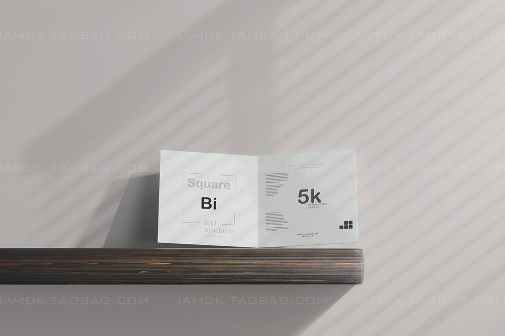 正放心两折页小册子设计展示贴图PSD样机模板 Square Bi Fold Brochure Mockup插图6 正放心两折页小册子设计展示贴图PSD样机模板 Square Bi Fold Brochure Mockup插图6