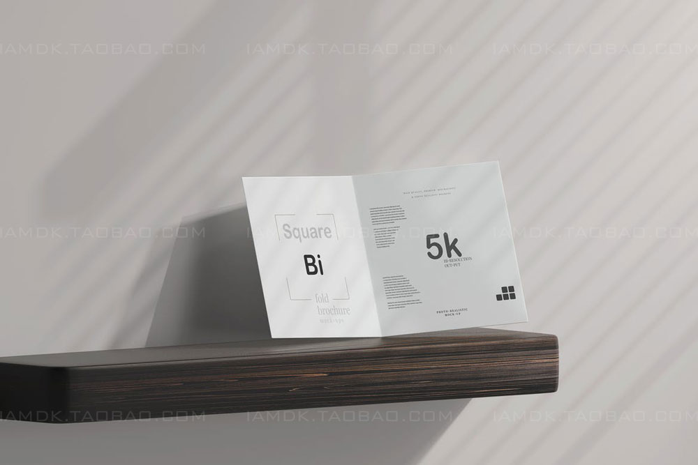 正放心两折页小册子设计展示贴图PSD样机模板 Square Bi Fold Brochure Mockup插图7 正放心两折页小册子设计展示贴图PSD样机模板 Square Bi Fold Brochure Mockup插图7