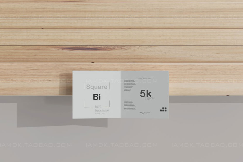 正放心两折页小册子设计展示贴图PSD样机模板 Square Bi Fold Brochure Mockup插图11 正放心两折页小册子设计展示贴图PSD样机模板 Square Bi Fold Brochure Mockup插图11