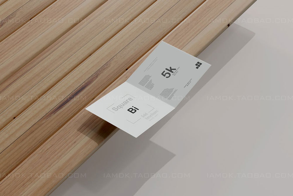 正放心两折页小册子设计展示贴图PSD样机模板 Square Bi Fold Brochure Mockup插图12 正放心两折页小册子设计展示贴图PSD样机模板 Square Bi Fold Brochure Mockup插图12