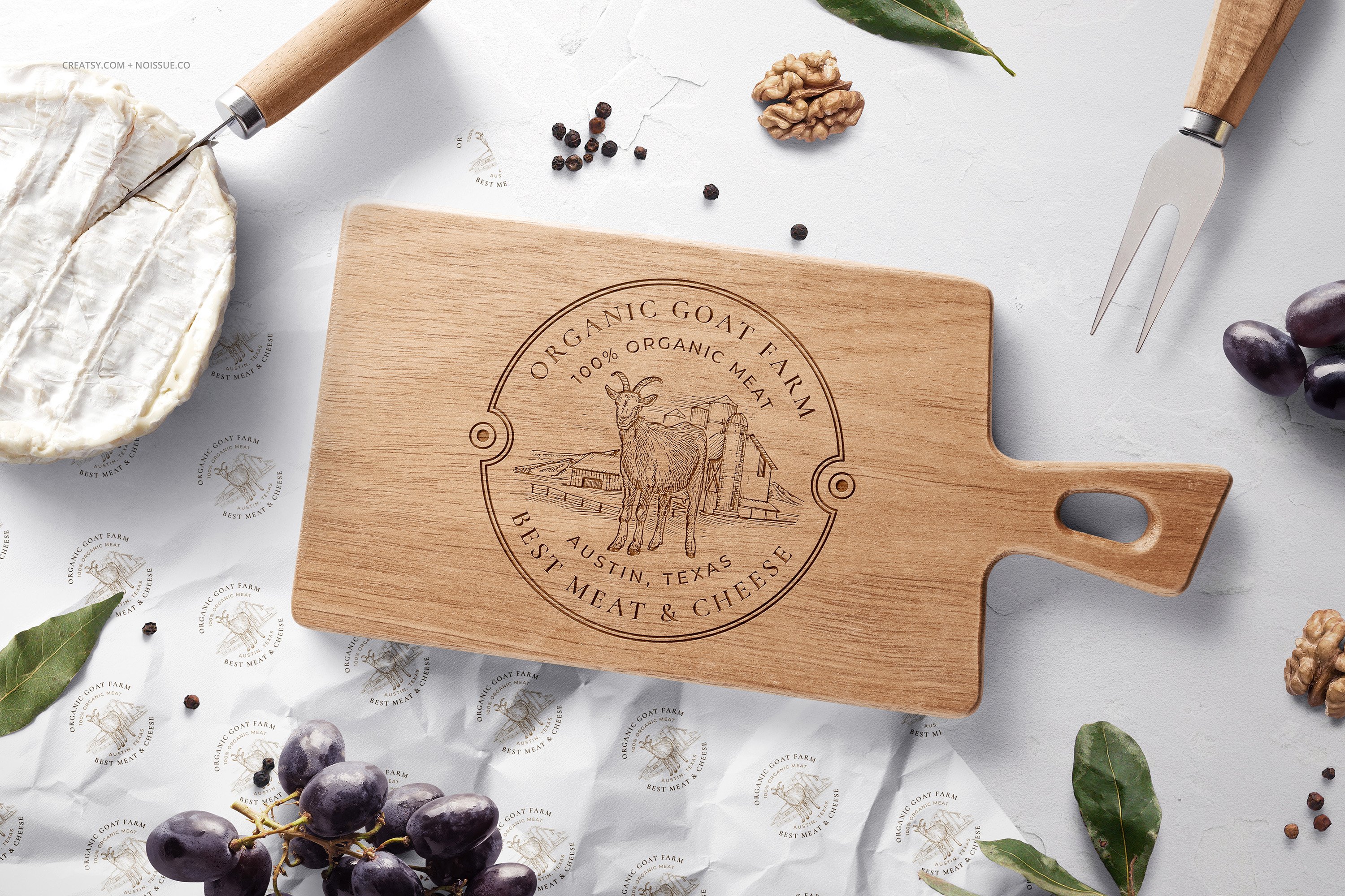奶酪食品安全包装纸设计Ps智能贴图样机素材 Wrapping Paper Wooden Board Mockup插图5 奶酪食品安全包装纸设计Ps智能贴图样机素材 Wrapping Paper Wooden Board Mockup插图5