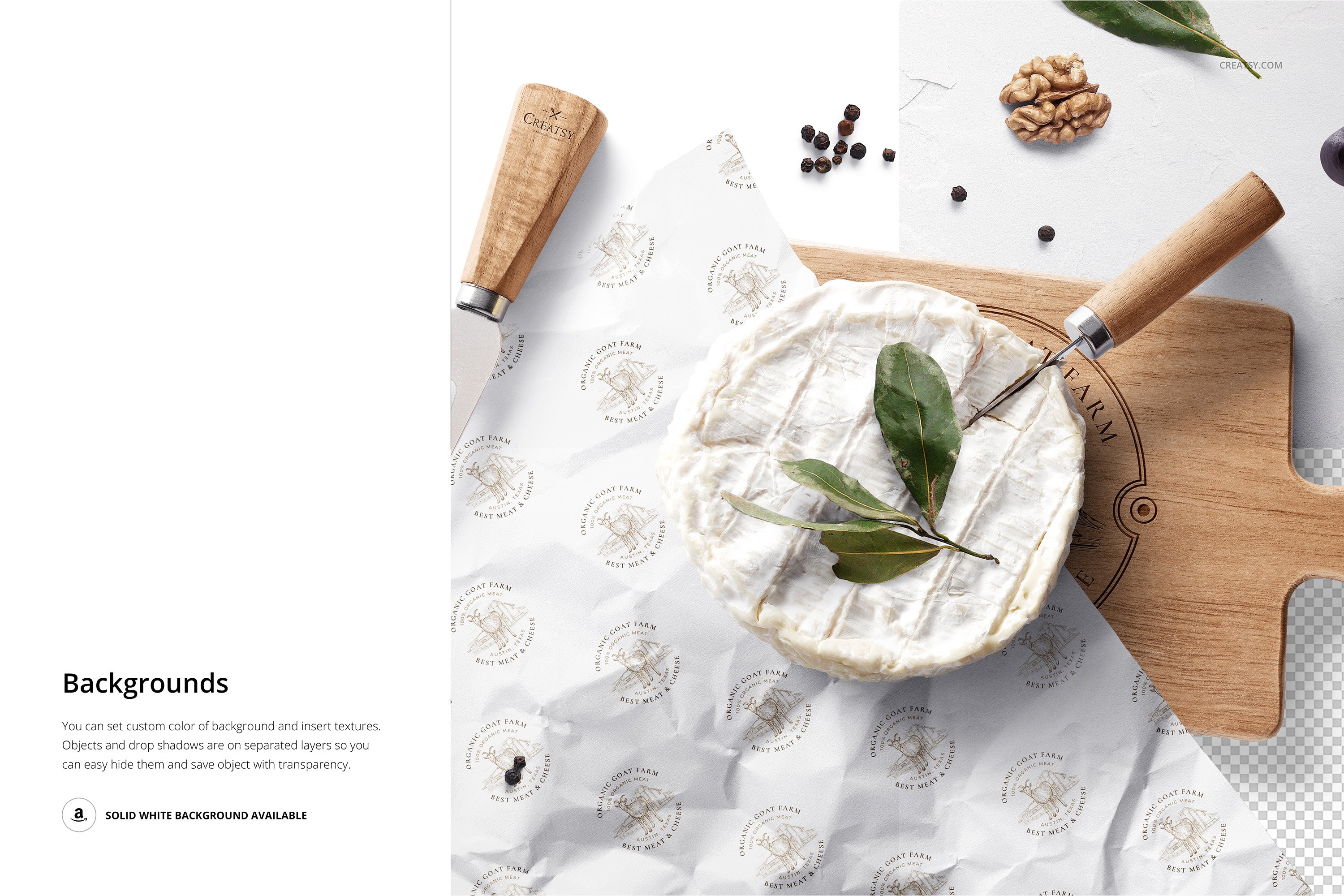 奶酪食品安全包装纸设计Ps智能贴图样机素材 Wrapping Paper Wooden Board Mockup插图6 奶酪食品安全包装纸设计Ps智能贴图样机素材 Wrapping Paper Wooden Board Mockup插图6