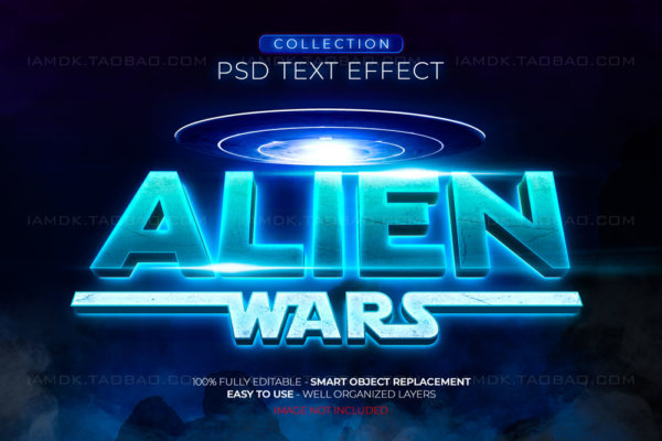 11款质感3D立体海报电影标题徽标Logo设计PS图层样式模板 Text effect vol.18