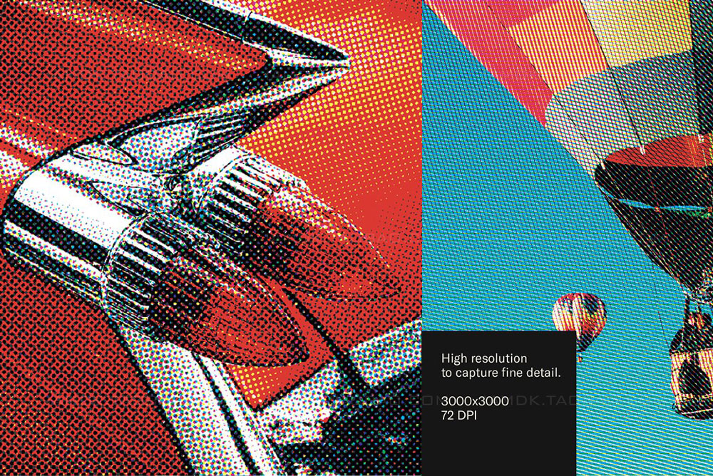 潮流复古颗粒波点半调RISO效果Ps动作文件设计素材 Plug & Play – Halftone Action插图5