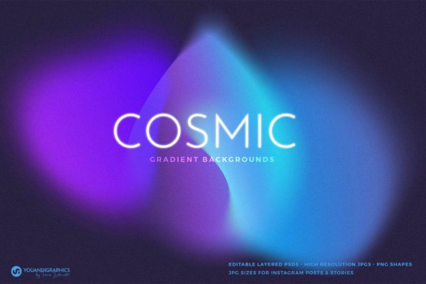 时尚炫彩艺术抽象弥散光动感渐变模糊PNG免抠图片背景底纹素材 Cosmic Dark Gradient Backgrounds