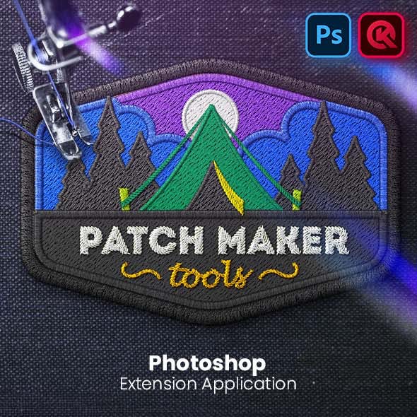 3D针织刺绣纺织品牌Logo展示样机PSD模板 Patch Maker Tools