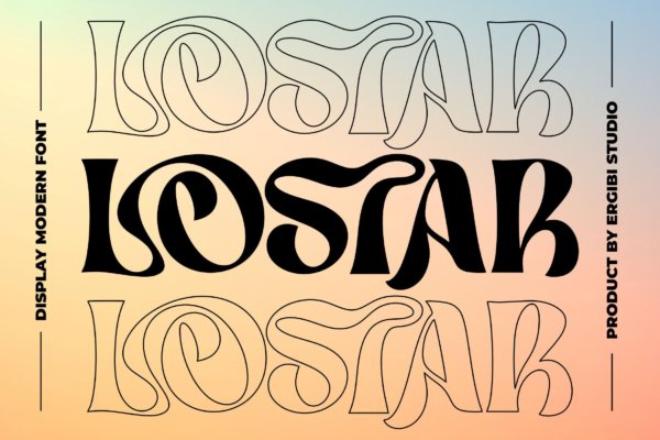 现代时尚杂志海报徽标logo设计装饰性英文字体 Lostar