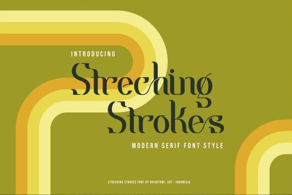 优雅复古品牌包装徽标logo设计衬线英文字体 Streching Strokes – Classic Style