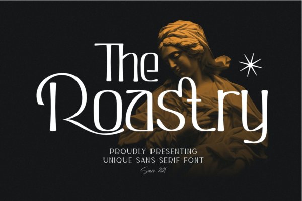 现代品牌包装徽标logo设计无衬线英文字体 Roastry Font