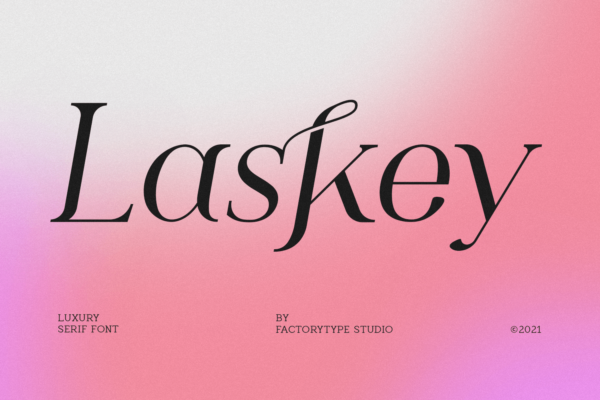 时尚复古品牌标识徽标logo设计衬线英文字体 Laskey