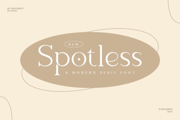 优雅杂志广告标识设计衬线英文字体 Spotless – Modern Stylish