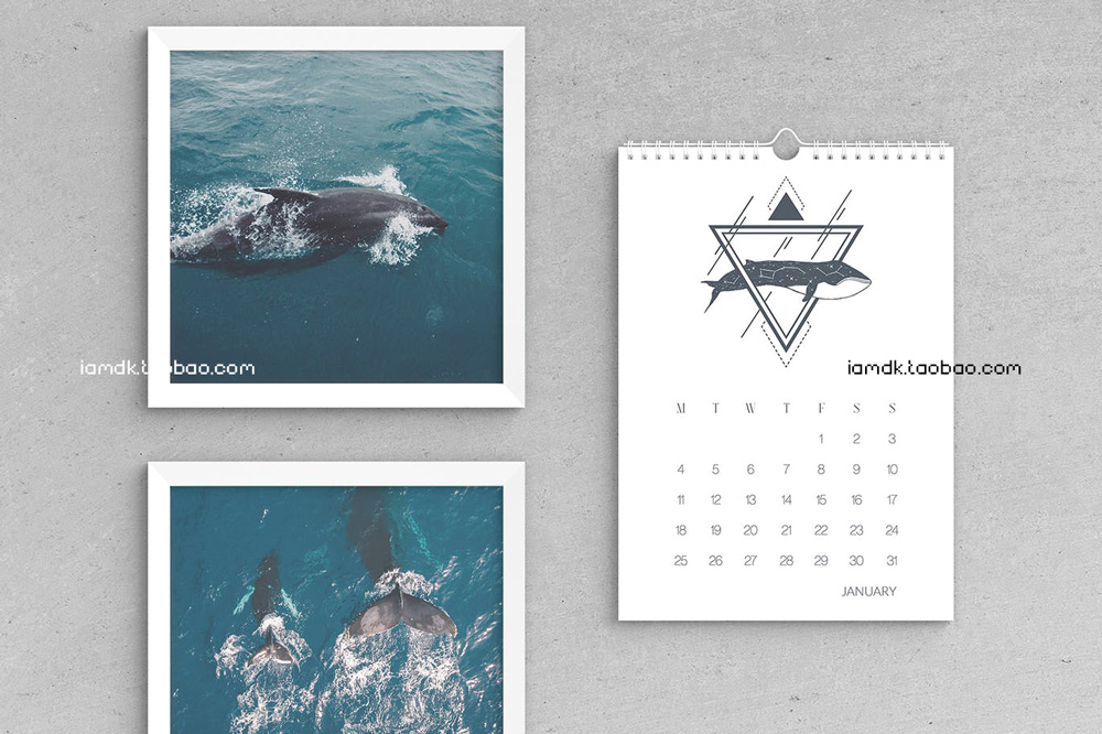 逼真日历挂历作品设计展示贴图样机素材 Wall Calendar Mockup插图1 逼真日历挂历作品设计展示贴图样机素材 Wall Calendar Mockup插图1