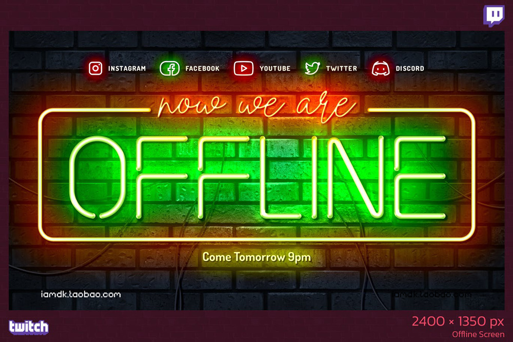 15套霓虹全息Twitch游戏直播聊天屏幕界面文本设计排版PSD分层模板源文件 Neon Holographic Twitch Gamer Kit插图26 15套霓虹全息Twitch游戏直播聊天屏幕界面文本设计排版PSD分层模板源文件 Neon Holographic Twitch Gamer Kit插图26