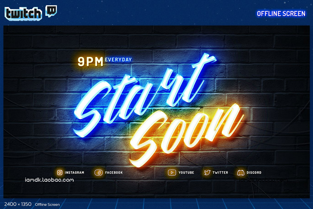 15套霓虹全息Twitch游戏直播聊天屏幕界面文本设计排版PSD分层模板源文件 Neon Holographic Twitch Gamer Kit插图52 15套霓虹全息Twitch游戏直播聊天屏幕界面文本设计排版PSD分层模板源文件 Neon Holographic Twitch Gamer Kit插图52