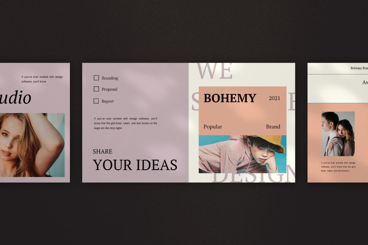 时尚简约企业营销策划提案简报设计Keynote+ppt模版 Bohemy – New Hype Urban Keynote+ppt插图5