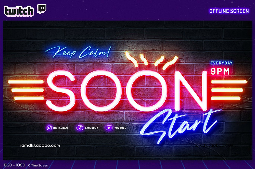 15套霓虹全息Twitch游戏直播聊天屏幕界面文本设计排版PSD分层模板源文件 Neon Holographic Twitch Gamer Kit插图64 15套霓虹全息Twitch游戏直播聊天屏幕界面文本设计排版PSD分层模板源文件 Neon Holographic Twitch Gamer Kit插图64