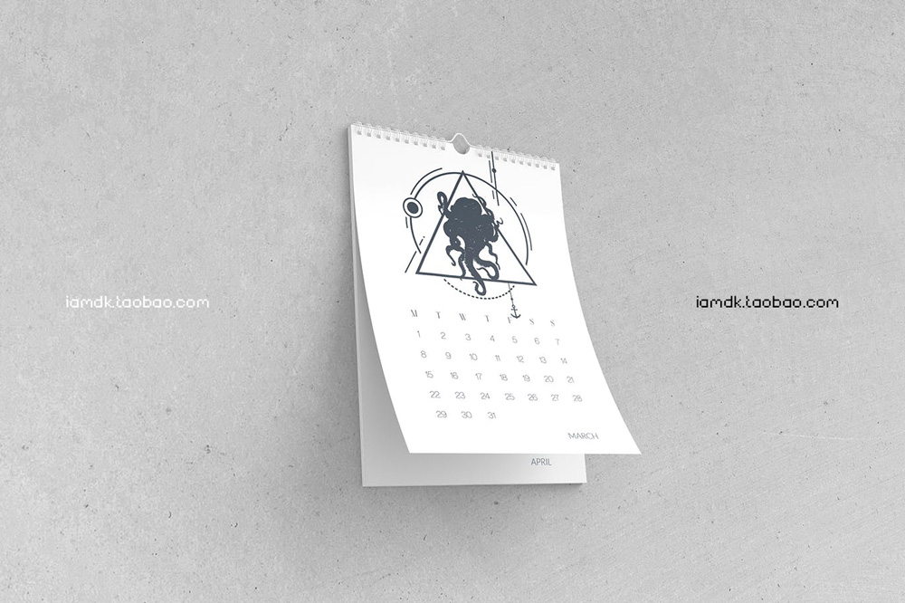 逼真日历挂历作品设计展示贴图样机素材 Wall Calendar Mockup插图6 逼真日历挂历作品设计展示贴图样机素材 Wall Calendar Mockup插图6
