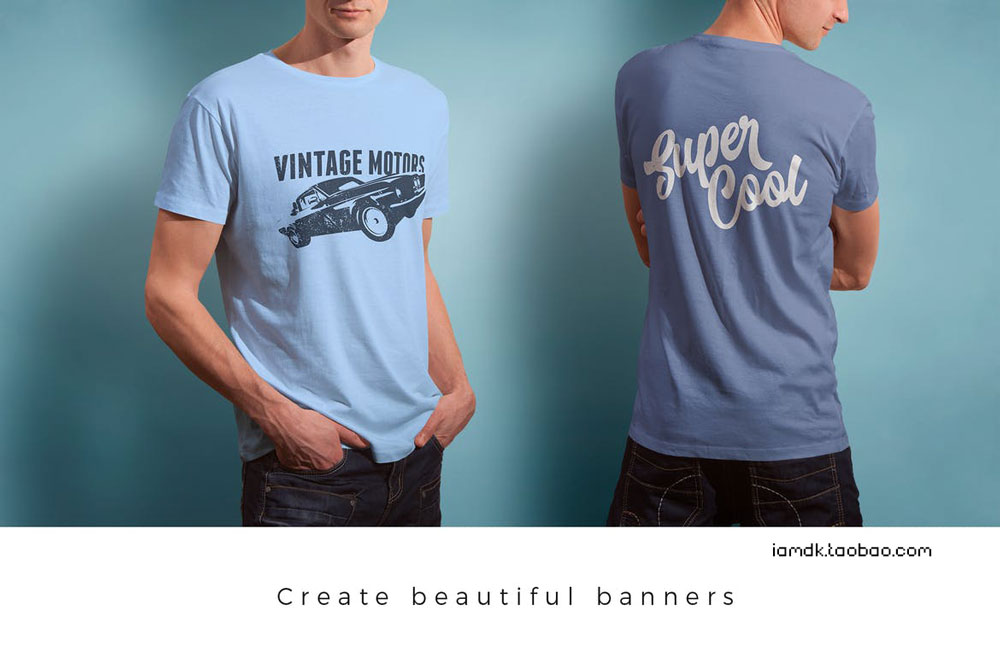 圆领男士半袖T恤印花设计贴图样机PSD模板源文件 Mens Crew Neck T-shirt Mock-up插图4 圆领男士半袖T恤印花设计贴图样机PSD模板源文件 Mens Crew Neck T-shirt Mock-up插图4