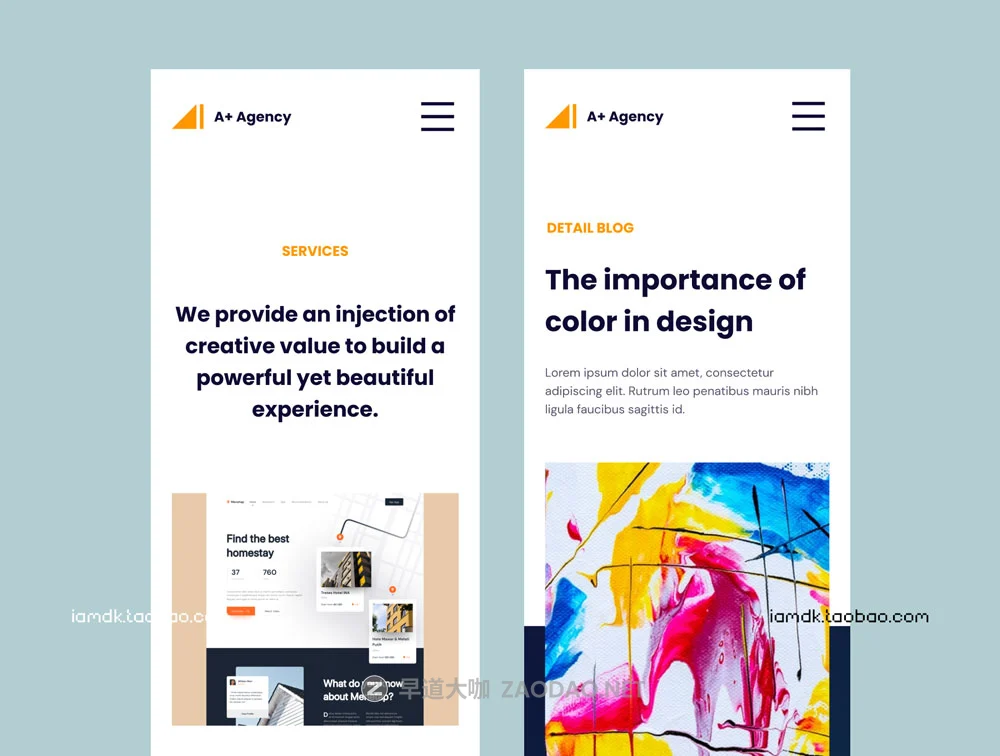 现代创意企业官网网页界面设计设计UI套件素材 Creative Agency – Website Design UI-Kit插图6 现代创意企业官网网页界面设计设计UI套件素材 Creative Agency – Website Design UI-Kit插图6