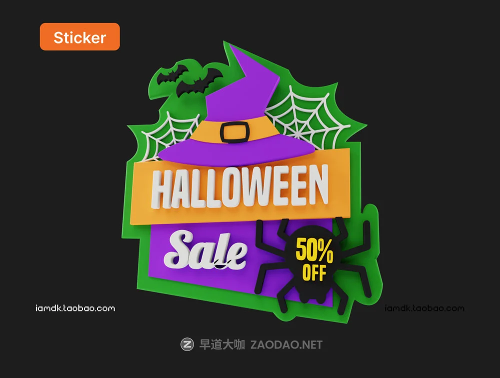 创意万圣节主题恐怖3D立体图标贴纸设计素材套装 Hallows Eve – Halloween 3D Icon & Sticker Pack插图4 创意万圣节主题恐怖3D立体图标贴纸设计素材套装 Hallows Eve – Halloween 3D Icon & Sticker Pack插图4