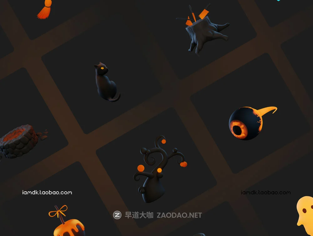 创意万圣节主题恐怖3D立体图标贴纸设计素材套装 Hallows Eve – Halloween 3D Icon & Sticker Pack插图6 创意万圣节主题恐怖3D立体图标贴纸设计素材套装 Hallows Eve – Halloween 3D Icon & Sticker Pack插图6
