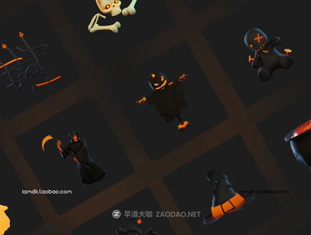 创意万圣节主题恐怖3D立体图标贴纸设计素材套装 Hallows Eve – Halloween 3D Icon & Sticker Pack插图7 创意万圣节主题恐怖3D立体图标贴纸设计素材套装 Hallows Eve – Halloween 3D Icon & Sticker Pack插图7