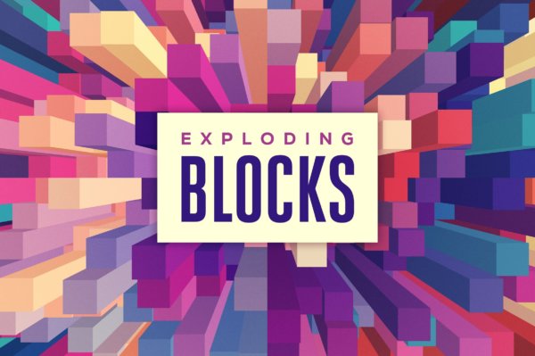 20款独特抽象3D几何放射专辑封面海报设计背景图片设计素材 Exploding Blocks: Abstract 3D Backgrounds