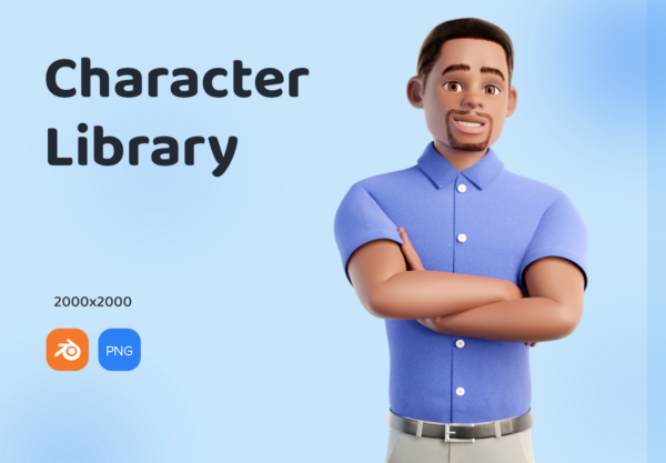 高清矢量3D日常生活插画设计,3D人物模型png免抠图素材 3D Male Character Pose Library Pack