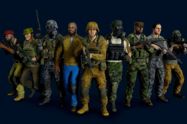 UE模型 31个模块化游戏军事男性士兵角色3D设计素材 Unreal Engine – Modular military character