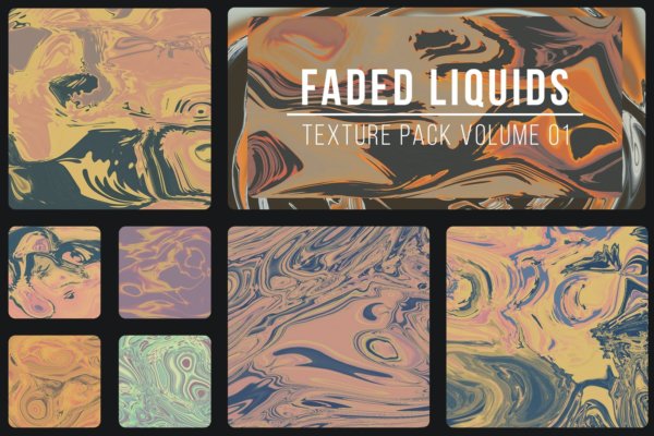 25高品质抽象油漆流体纹理背景图片设计素材 Abstract Faded Liquid Textures