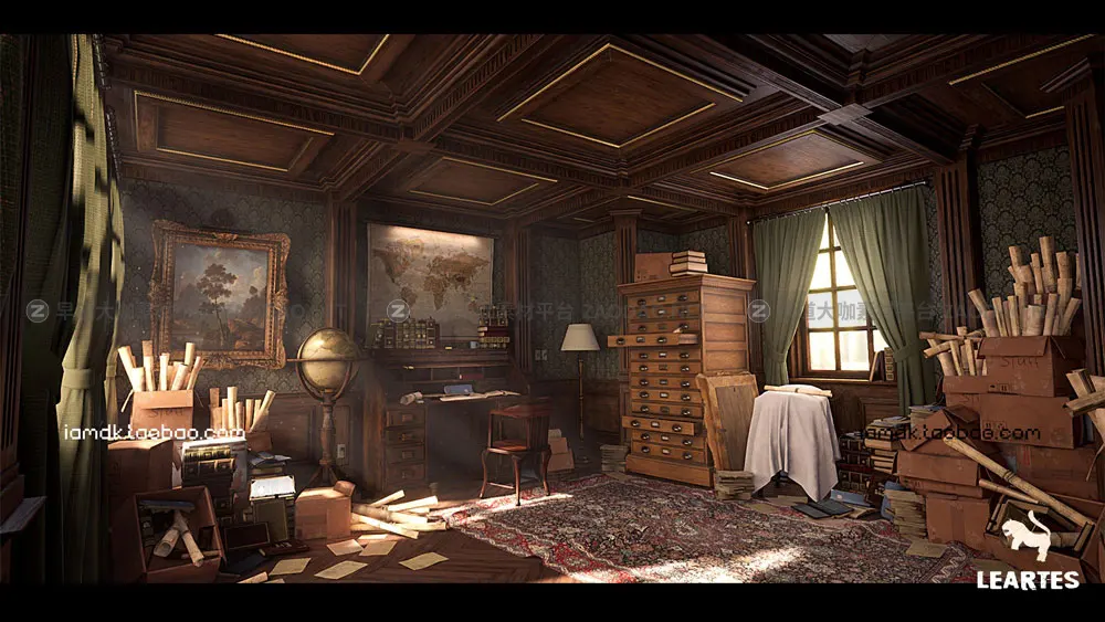 UE模型 78种维多利亚风复古室内装饰环境效果图素材 Unreal Engine – Victorian Interior Environment插图1