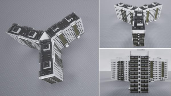 UE模型 模块化后苏联城镇住宅楼内饰设计3D素材 Unreal Engine – PostSoviet City Pack