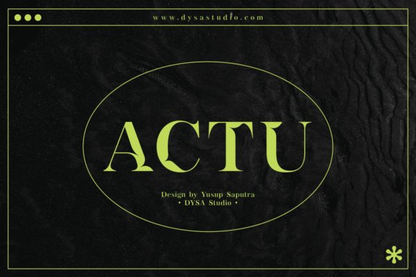 现代品牌海报徽标logo设计衬线英文字体 ACTU