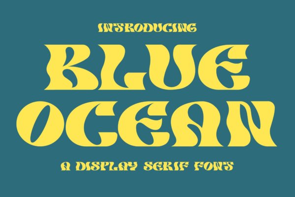 现代优雅品牌海报标识设计衬线英文字体 Blue Ocean Display Serif Font LS