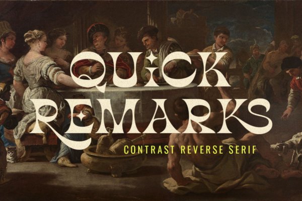 现代杂志品牌徽标logo设计衬线英文字体 Quick Remarks – Reverse Serif