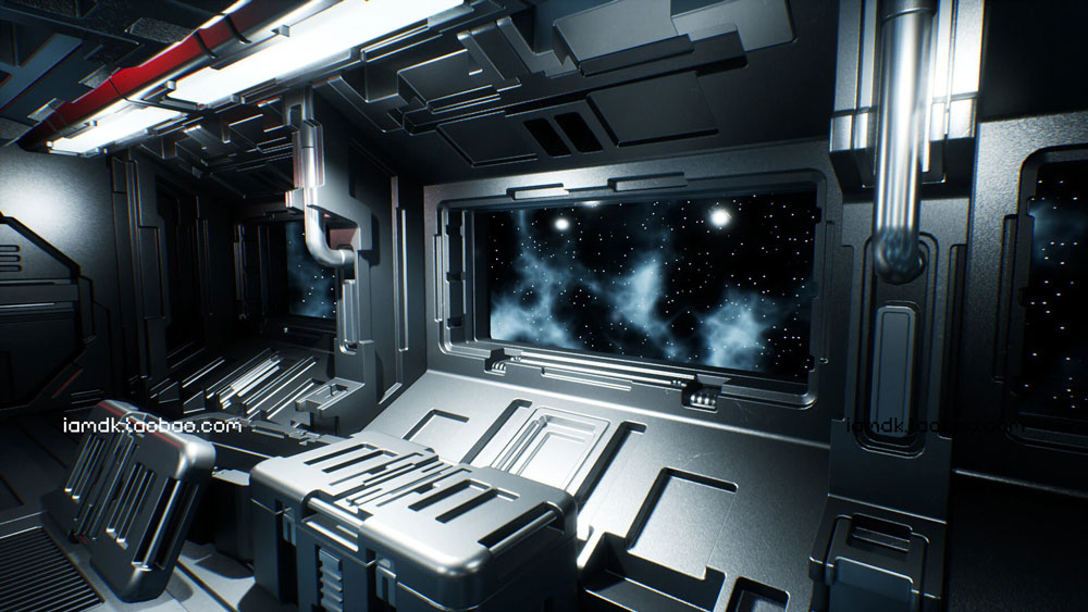 ue模型 炫酷未来科幻飞船战舰内部设计装饰效果图素材 unreal engine