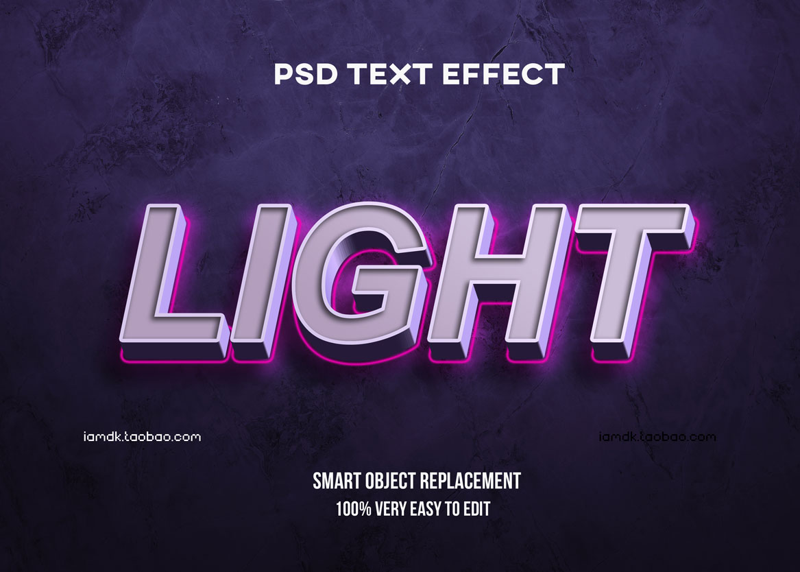 潮流霓虹3D效果标题Logo设计PS样机模板素材 Psd Text Effect Set Vol 24插图4