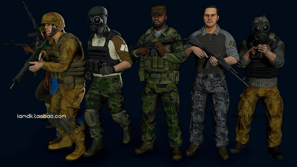 UE模型 31个模块化游戏军事男性士兵角色3D设计素材 Unreal Engine – Modular military character插图2 UE模型 31个模块化游戏军事男性士兵角色3D设计素材 Unreal Engine – Modular military character插图2
